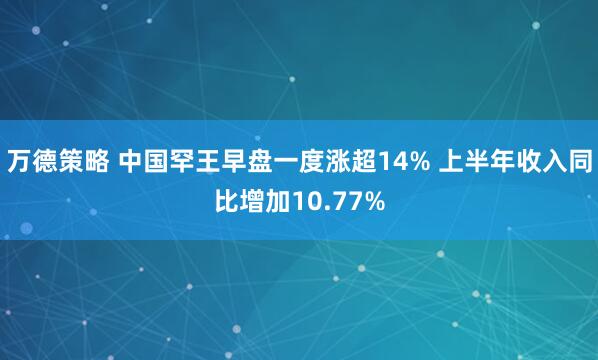 万德策略 中国罕王早盘一度涨超14% 上半年收入同比增加10.77%